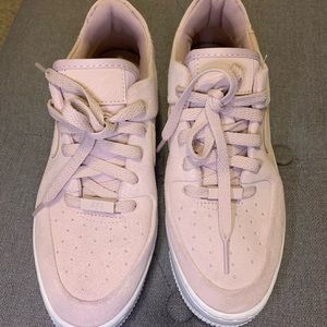 Nike Air Force 1 Sage Suede Sneakers in pink/cream